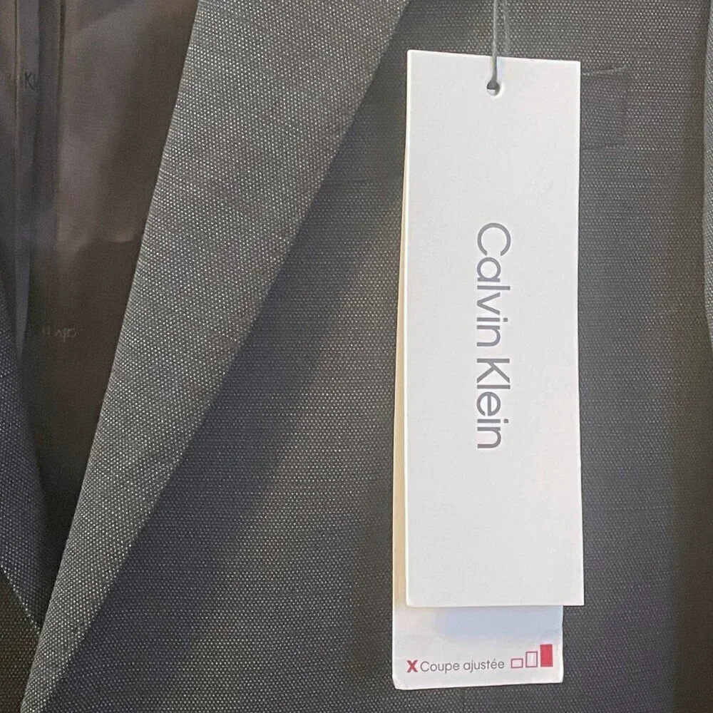 NWT Calvin Klein Slim Fit Stretch Wool Blend Blazer Jacket Sz. 40R